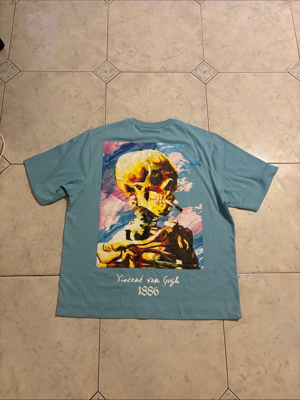 Vincent van Gogh 1886 Blue Graphic Short-Sleeve Shirt